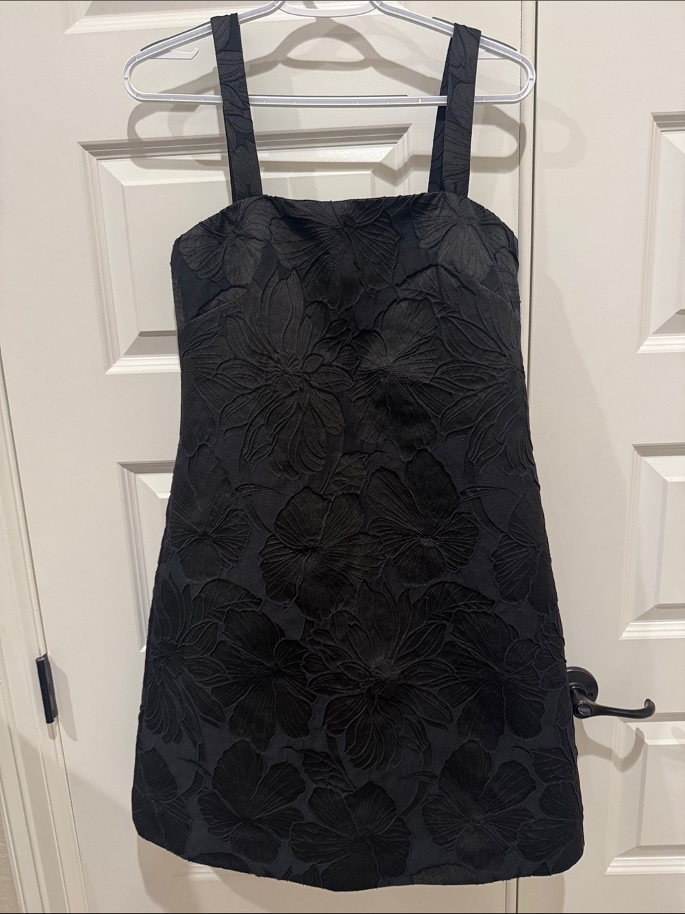 NWT J CREW Embossed Floral Dress Black 4 Tall